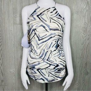 Nwt Hapari high neck tankini top marbled look bathing suit swimwear swimsuit med